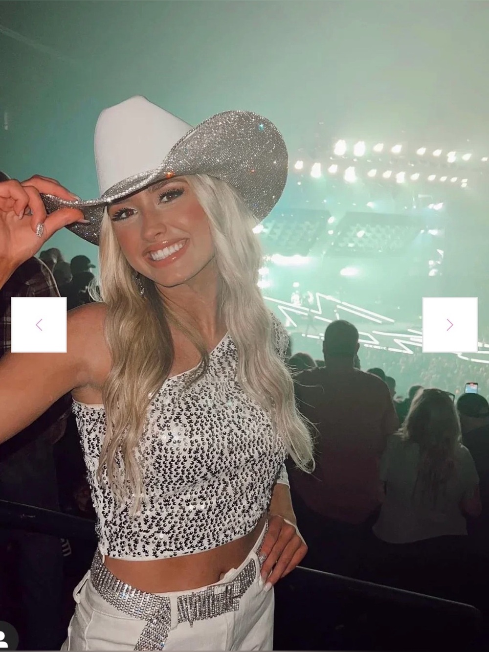 Rhinestone Cowgirl The Original Rhinestone Cowgirl Sparkling White Women's Hat - Picture 8 of 11